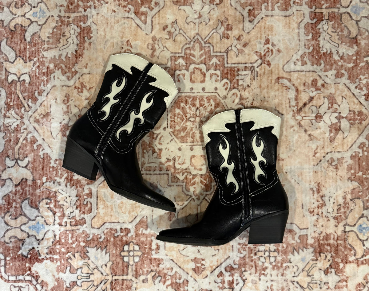Black and White Boots