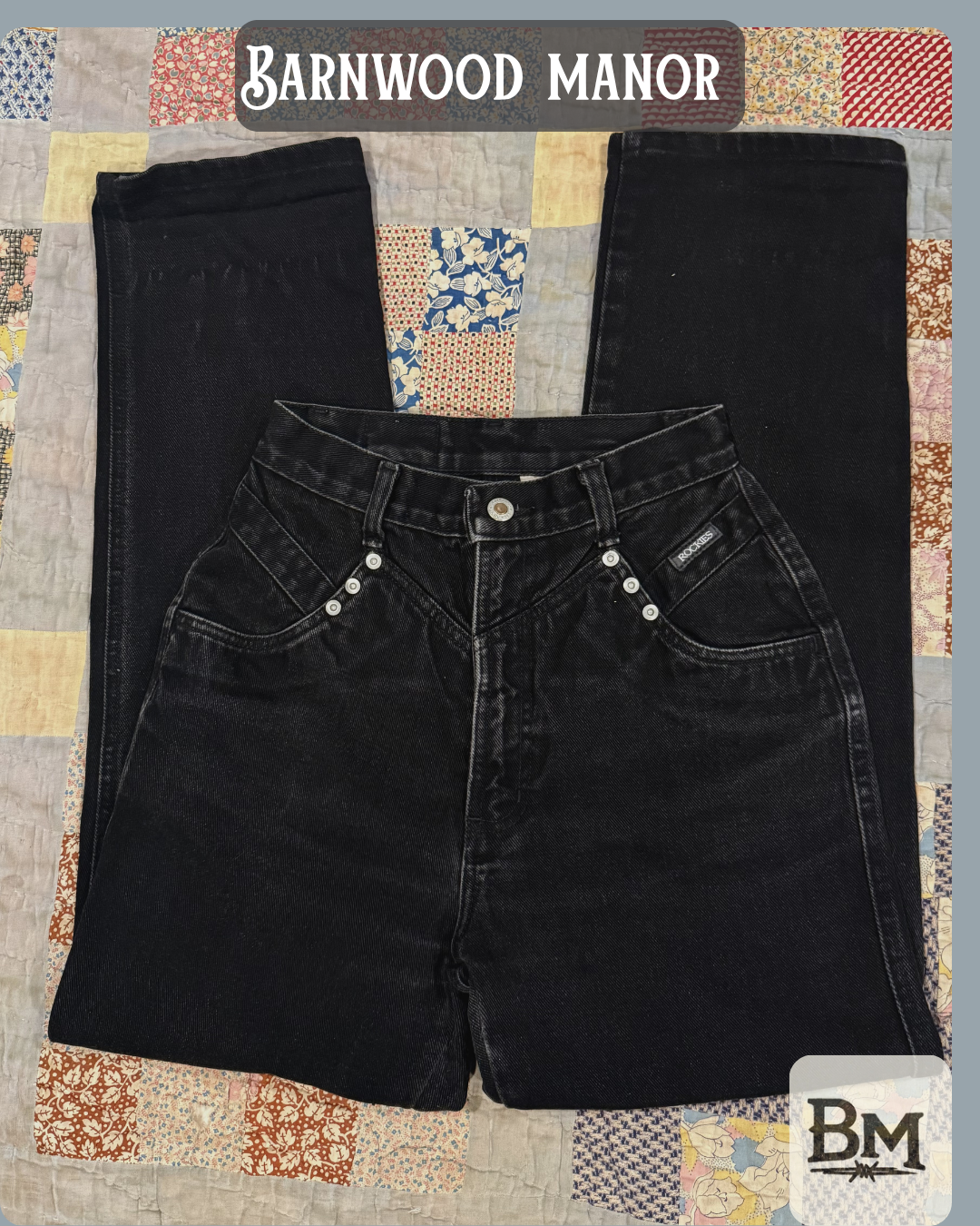 Vintage Midnight Black Rockies Jeans
