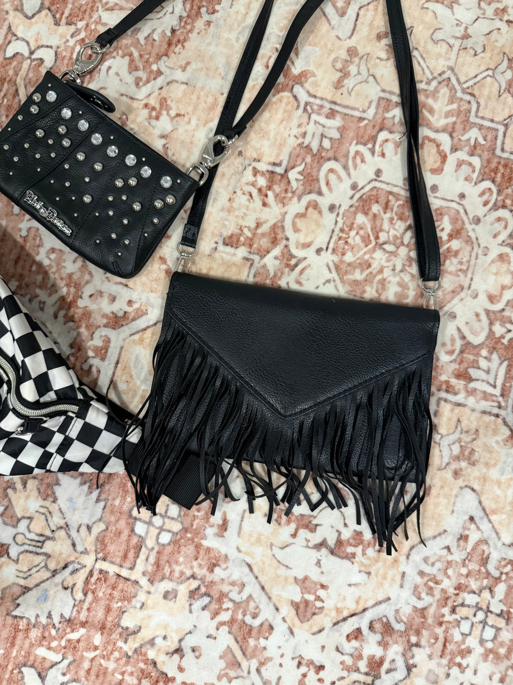 Vintage Leather Purse with Fringe