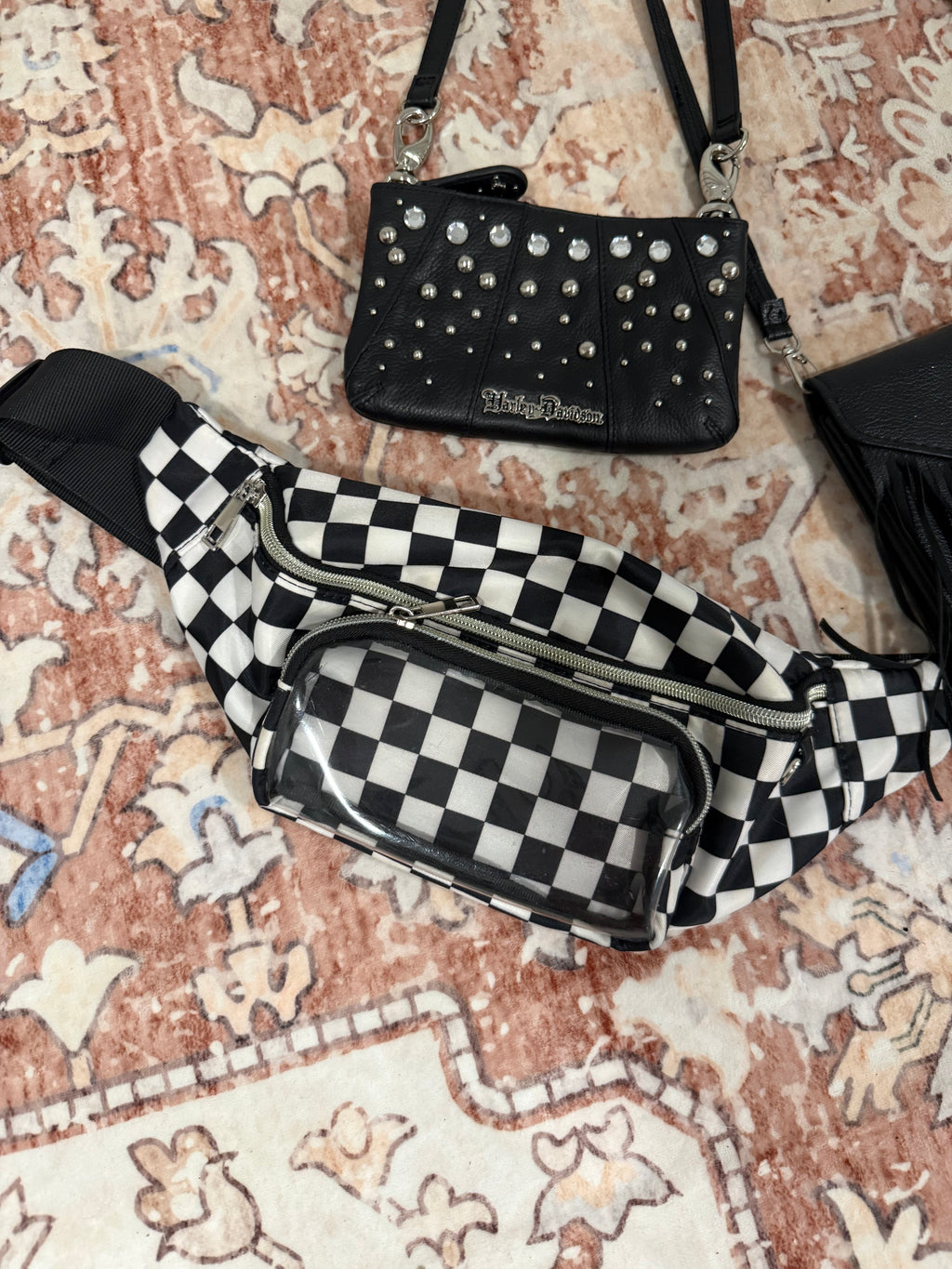 Checkered Cross Body Bag