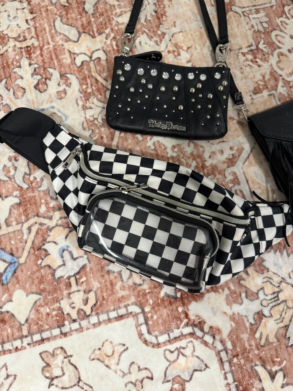 Checkered Cross Body Bag