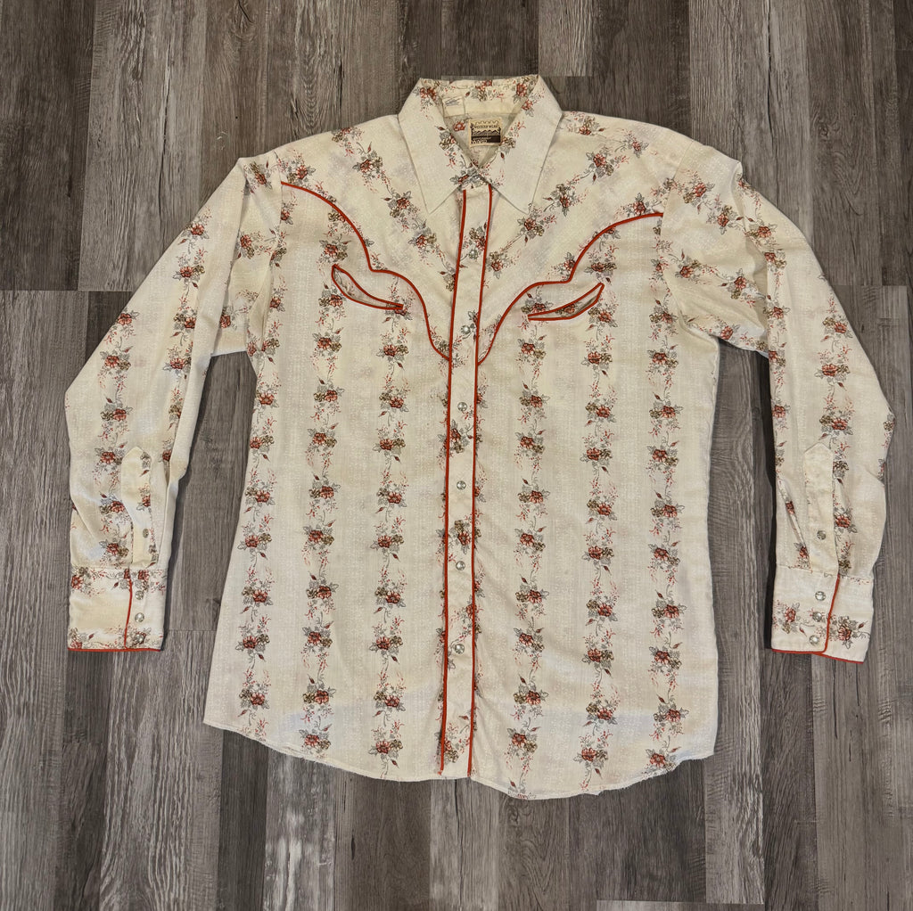 Vintage Floral Pearl Snap Shirt