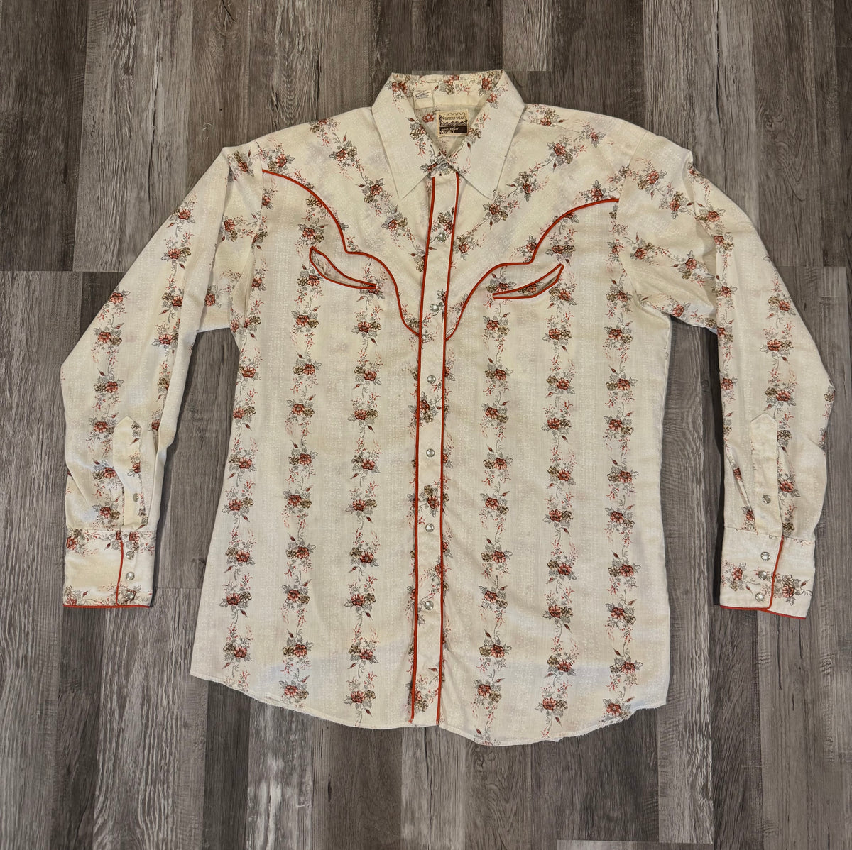 Vintage Floral Pearl Snap Shirt