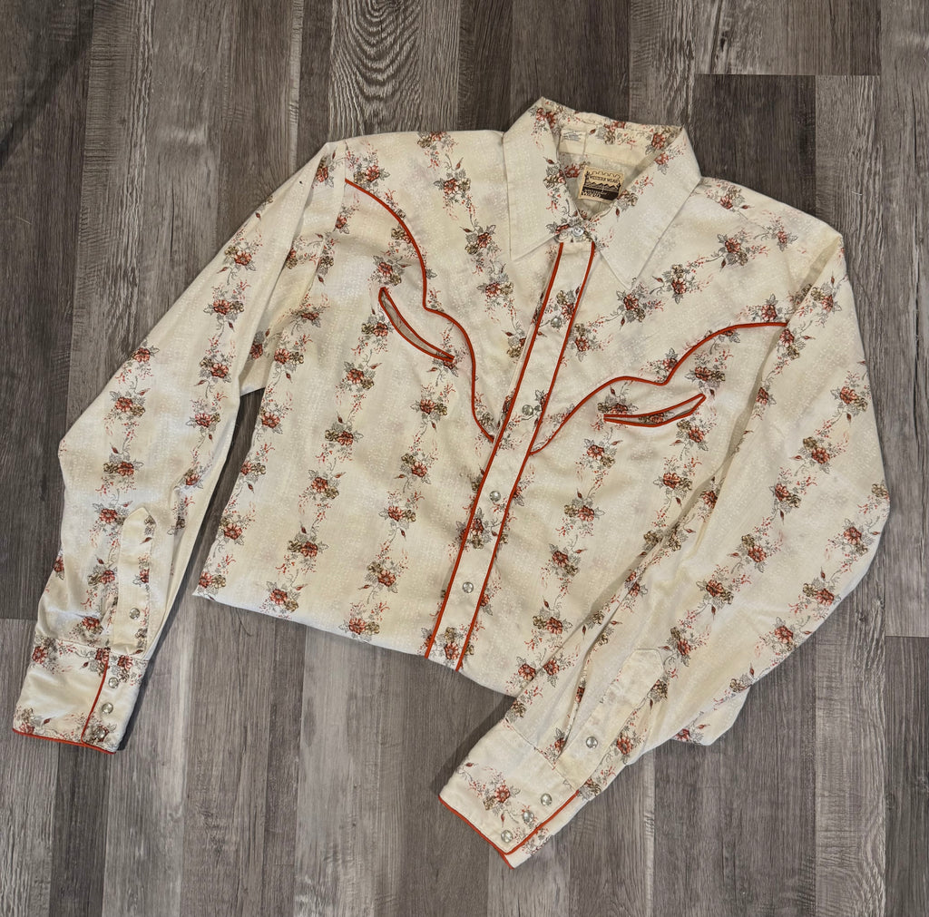 Vintage Floral Pearl Snap Shirt