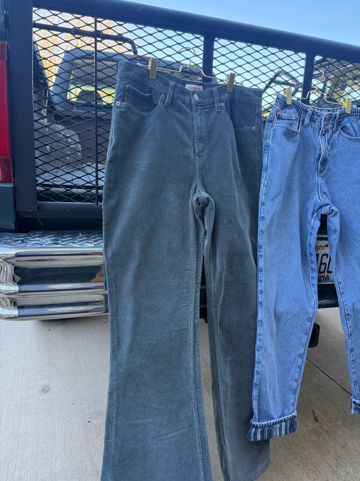 Lucky Brand Green Corduroy Flares