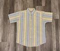 Vintage Yellow & Blue Stripe Button-Up