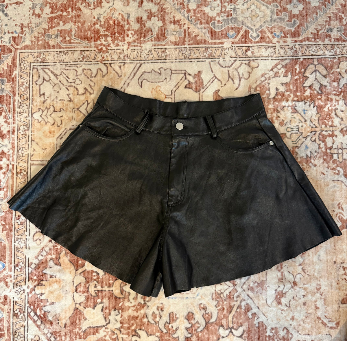 Flowy Leather Shorts