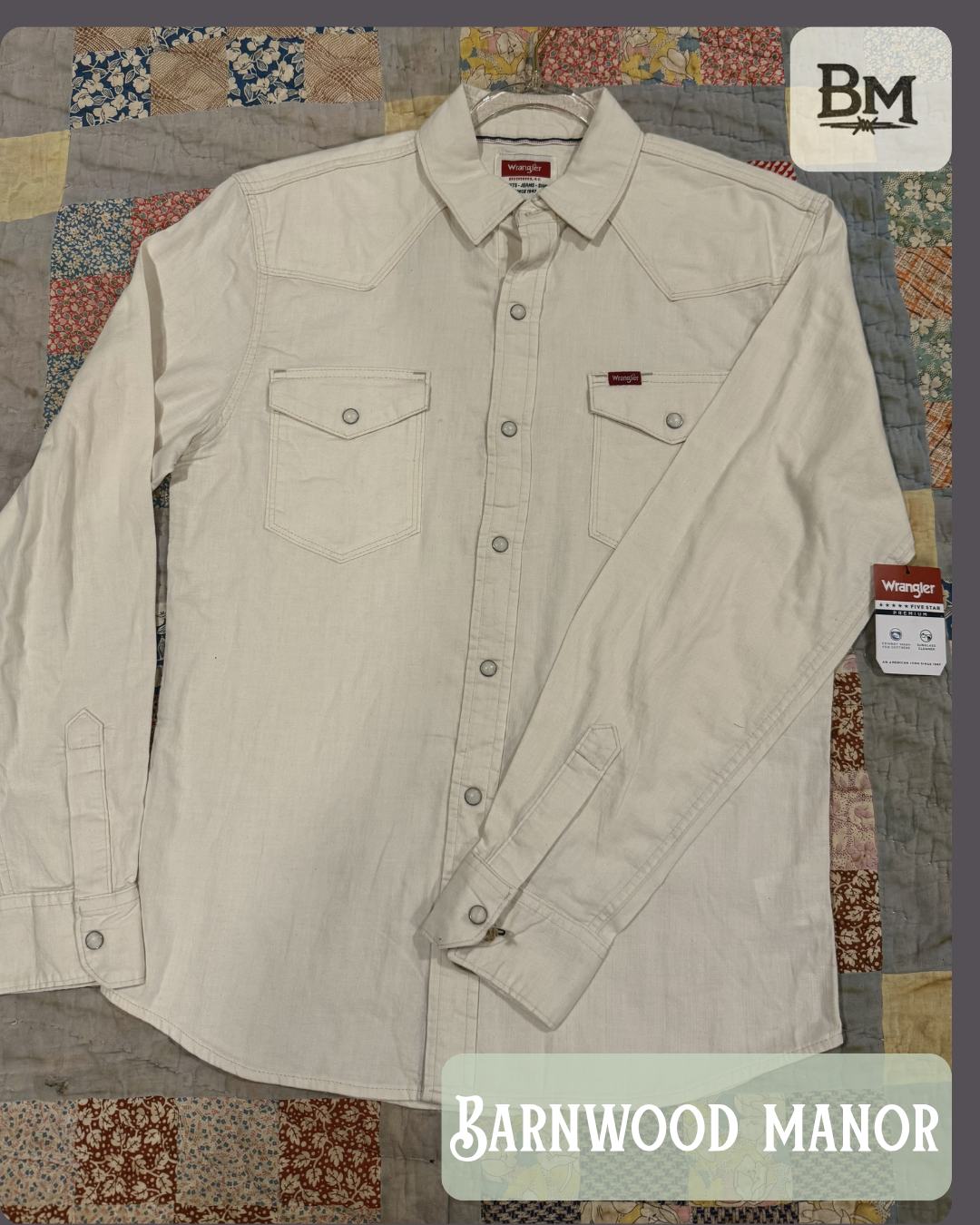 Vintage White Wrangler Pearl Snap
