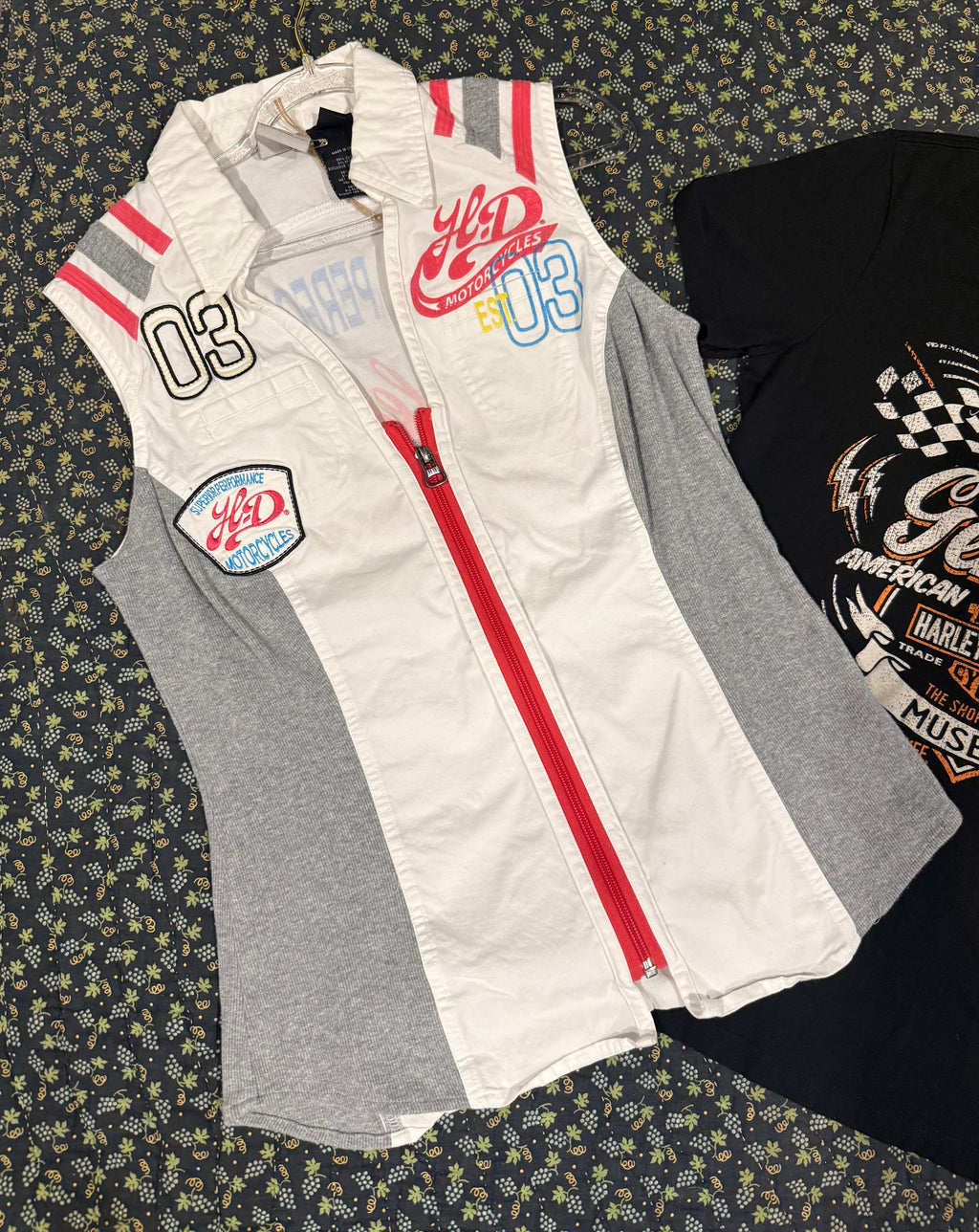 White HD Zip Up Sleeveless Top
