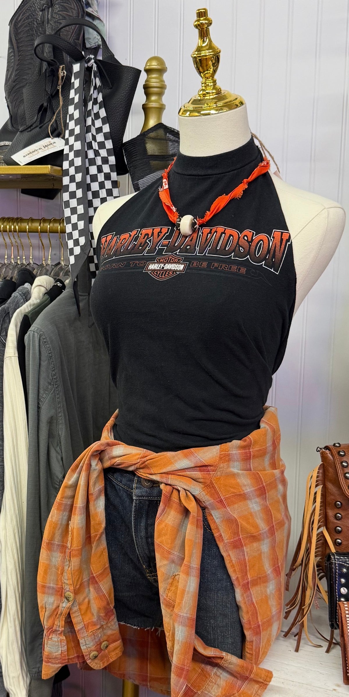 Harley Davidson Inspired Bandana Necklace